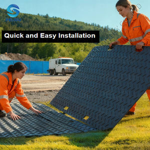 سعر جيد HDPE ، حصيرة trackway من البلاستيك الأسود hdpe حفارة للمعدات الثقيلة - Product Image 3