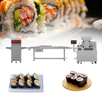 Ligne de production automatique de rouleaux de sushi, machine commerciale de fabrication et de découpe de sushi maki en acier inoxydable 304