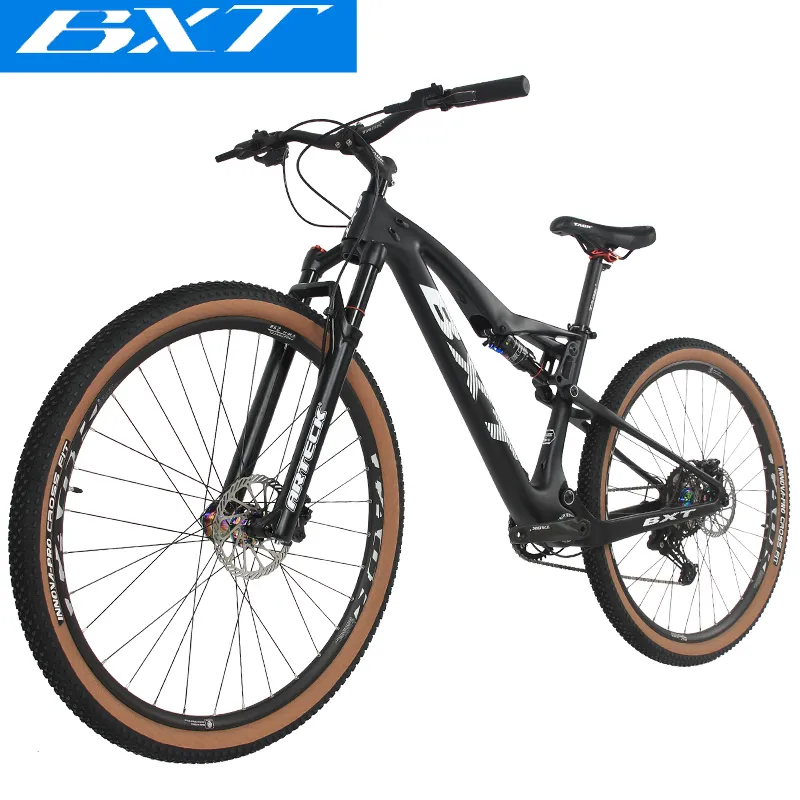 29er 부스트 탄소 전체 서스펜션 산악 자전거 Shimano M5100 11 속도 스루 액슬 디스크 브레이크 MTB 자전거