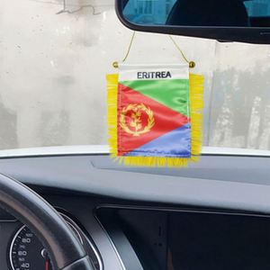 Custom ERITREA Satin Pennant Flag Car Mini Flag <b>Banner</b> with Yellow Tassels - Product Image 2