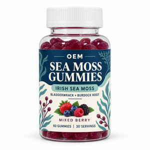 Private Label <strong>Sea</strong> <strong>Moss</strong> Gummy Candy OEM 16 in 1 Superfood Blend Apple Cider Vinegar Burdock Root Sugar Free Immune Support 60 - Product Image 1