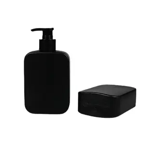 Индивидуальный Логотип Черный квадратный HDPE мужской очиститель для лица пластиковые бутылки 300 мл для тела мыло лосьон шампунь