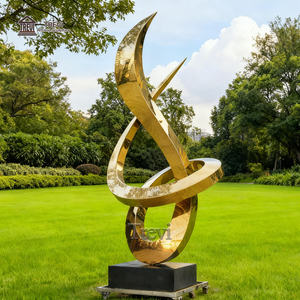 TREVI Custom Modern Art Statues Gold Stainless Steel <strong>Abstract</strong> <strong>Sculpture</strong> for Public Places Decoration - Product Image 3