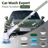 Brosse de Nettoyage Électrique Rotative Sans Fil Étanche avec 7 Têtes de Brosse Interchangeables pour Baignoire, Carrelage et Sol