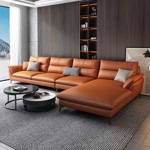 आधुनिक अमेरिकी शैली अनुभागीय सोफे वास्तविक चमड़े के गुइफेई सोफा वास्तविक चमड़े के गुइफेई सोफा बहु-व्यक्ति अपार्टमेंट उपयोग के लिए समकालीन डिजाइन - Product Image 3