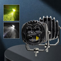 Projecteurs LED 3 pouces, faisceau haut et bas, blanc et jaune, type « visage de singe », longue portée, universels pour voiture, moto, tout-terrain
