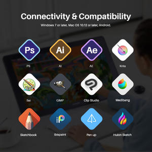 <span class=keywords><strong>Huion</strong></span> <span class=keywords><strong>KAMVAS</strong></span> <span class=keywords><strong>22</strong></span> Plus, Monitor LCD de 21.5 Pulgadas con Laminación Completa, Pantalla Interactiva con Lápiz, Tableta de Dibujo Gráfico Digital - Product Image 6