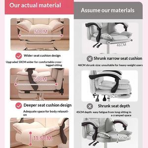 Modern Leather Swivel Office <strong>Chair</strong> Adjustable Height Comfortable Reclining Backrest Living Room Bedroom Home Office Use - Product Image 4