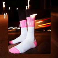Chaussettes réfléchissantes personnalisées, couleur néon, compression légère, logo personnalisé, chaussettes de course à pied et de cyclisme, respirantes, chaussettes de sport performantes pour hommes