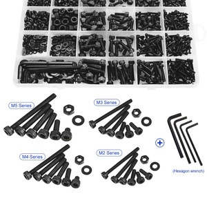 1060Pcs Metric Hex Screw Set M2 M3 M4 M5 Alloy Steel Cylindrical Head Screws Nuts Washers With Allen Keys - Product Image 5