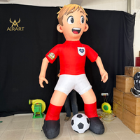 Mascotte de football gonflable personnalisée pour l'affichage sur le terrain d'événements