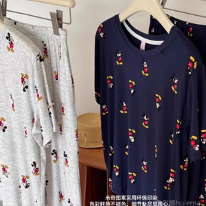 Conjuntos de ropa de dormir Pijamas de verano Ropa de Casa explosiva para mujer Pijamas cortos y largos de 2 colores - Product Image 5