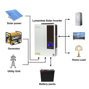 5kw 5.5kw 60 Hz Mppt Pure Sine Wave Hybrid Solar Inverter System Solar Hybrid Inverter Solar Battery Pack Custom Solar Inverter