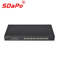 Commutateur PoE SDAPO PSE2624GSR-AI 10/100 Mbps 24 ports IEEE802.3af/at 250W avec IA Watchdog, protection anti-éclairs 4KV, pour caméras IP 8MP, réseau haute performance, garantie 3 ans