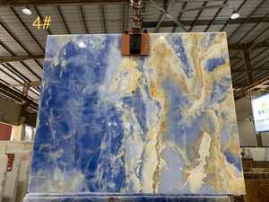 天然ブルーオニキスゴールデンイエロー静脈大理石スラブ工場直販中国工場価格 - Product Image 2