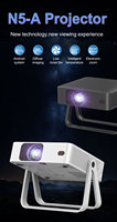 Proyector de Bolsillo Inteligente WiFi 5G con Enfoque Automático y Corrección Trapezoidal, Mini Proyector Portátil HD 720P 4K, Sonido Estéreo HIFI, para Teléfonos Inteligentes, Películas y Niños