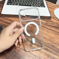 Nouvelle coque transparente en acrylique TPU PC avec recharge sans fil pour iPhone 17 Pro Max 18, protection d'objectif, coque arrière transparente pour téléphone portable
