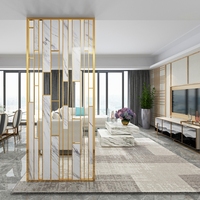 Élégant panneau de séparation en acier inoxydable 304 avec insert en verre dépoli, idéal pour la décoration de bureaux et de villas