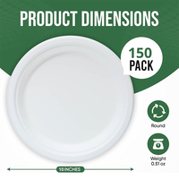 Assiette jetable polyvalente en fibre de bagasse de canne à sucre biodégradable pour supermarchés