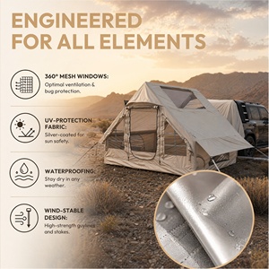 Carpa Inflable Trasera <span class=keywords><strong>para</strong></span> Auto con Bomba Manual, Carpa Glamping Inflable <span class=keywords><strong>para</strong></span> <span class=keywords><strong>4</strong></span> Personas, Conectable a la Cabina <span class=keywords><strong>de</strong></span> SUV, con Ventana - Product Image 3