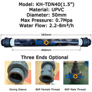 DGOzone pipa pencampur UPVC transparan, DN25 perlengkapan pencampur plastik 1 inci 2 inci 3 "tabung <span class=keywords><strong>Mixer</strong></span> statis DN50 - Product Image 5