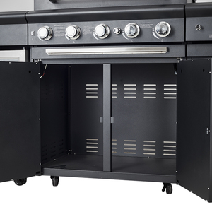 Premium Korean Style Outdoor Kitchen Gas BBQ Stainless Steel 6+1 Burner Refrigerator Tap Cabinet Trolley Electronic ZR6099 Outdo - Product Image 5