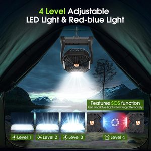 Premium portatile 20000mAh Cordless LED lanterna ricaricabile USB C azionata per tenda da campeggio all'aperto funzione indossabile - Product Image 2
