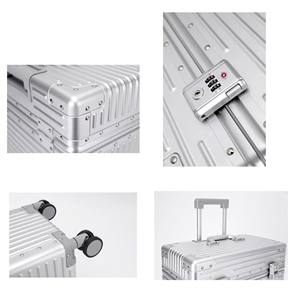 飞行员用20英寸铝制滚动行李箱全铝随身行李大容量旅行箱 - Product Image 4