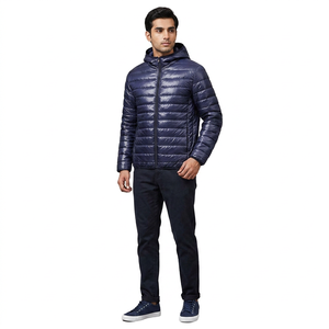 <b>Men's</b> Casual Winter Puffer <b>Jacket</b>-Canvas Fabric Stand Collar Front Logo Custom Made & Comfortable Design - Product Image 1