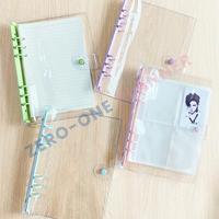 Classeur pour ordinateur portable A5 en PVC souple transparent personnalisé sacs à feuilles mobiles classeur à glissière translucide en papier rechargeable