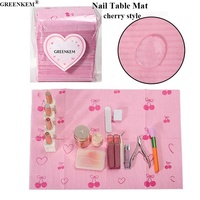 Tapis de table jetable pliable rose double face pour l'art des ongles avec logo personnalisé Tapis de table protecteur pour les ongles