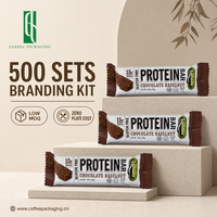Emballage personnalisé pour barres énergétiques, sachet en Mylar pour collations nutritives, emballage pour barres protéinées sans gluten, faible MOQ 500 ensembles