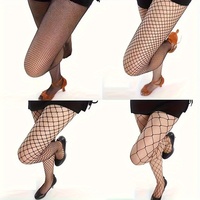 Offre Spéciale Sexy Logo personnalisé impression taille haute carnaval évider maille résille collants bas