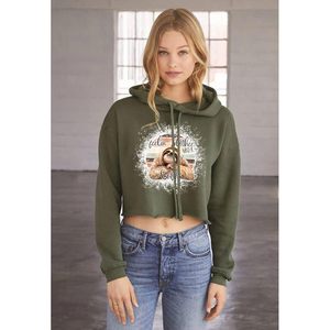 เสื้อฮู้ดผ้าไหมขนแกะครอปของผู้หญิงเลือกลายปักได้สำหรับฤดูใบไม้ร่วงฤดูหนาวมี5สีตามสั่ง - Product Image 4