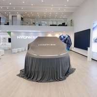 Housse de présentation de voiture en satin brillant, personnalisable avec logo de marque, en spandex haut de gamme effet soie