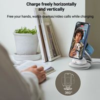 Cargador de teléfono celular Productos de cargador multifuncional 15 W Rápido 3 en 1 Estación Cargador inalámbrico giratorio