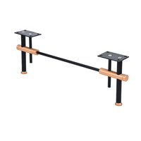 Pied de meuble industriel en acier inoxydable, pied en bois massif, pour Table à manger, meuble de Restaurant, métal