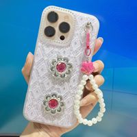 Coque de protection 3D scintillante en dentelle avec bracelet, nouveau style pour iPhone 18 Pro Max, compatible avec les coques de téléphone iPhone 17, 16, 15, 14, 13