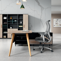 Scrivania Direzionale Moderna di Alta Qualità a Forma di L, Tavolo da Lavoro per Manager e Dirigenti, Arredo Ufficio con Armadietto Portadocumenti