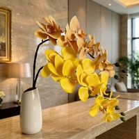 Susunan Anggrek Phalaenopsis Sutra Buatan Tangan Real Touch untuk Dekorasi Pernikahan, Hari Ibu, dan Rumah