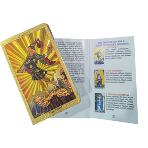Jeu de <span class=keywords><strong>tarot</strong></span> bilingue en feuille d'or, l'Œil Tout-Voyant |   Ensemble de luxe de 78 cartes anglais-espagnol - Product Image 5