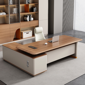Scrivania Direzionale in Legno di Lusso, <span class=keywords><strong>Design</strong></span> Moderno per Ufficio, Tavolo <span class=keywords><strong>da</strong></span> Lavoro per Manager, Vendita Diretta dalla Fabbrica - Product Image 1