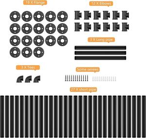 Soportes de Estantería de Tubo de Hierro Industriales, Estantes de Tubo DIY para Montar en la Pared Estilo Rústico para Cocina, Decoración de Sala de Estar y Estantería de Bar - Product Image 6