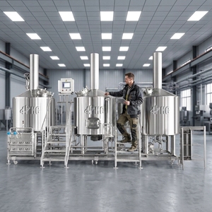 Machine à brasser la bière automatique contrôlée par PLC avec moteur et <span class=keywords><strong>pompe</strong></span>, chaudière de brassage de 500 L pour la production d'alcool - Product Image 1