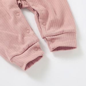 Primavera y otoño botón frontal manga larga Snap Crotch bebé niñas mono mamelucos de algodón - Product Image 6