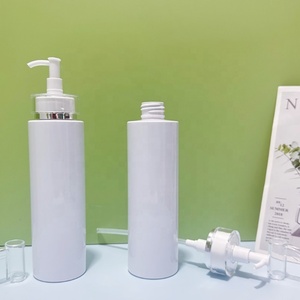 Botella Redonda de Plástico PET Blanca de 100ml, 200ml, 300ml con Bomba Dosificadora para Envasado de Gel de Ducha, Loción Corporal y Champú, con Cabeza Acrílica - Product Image 4