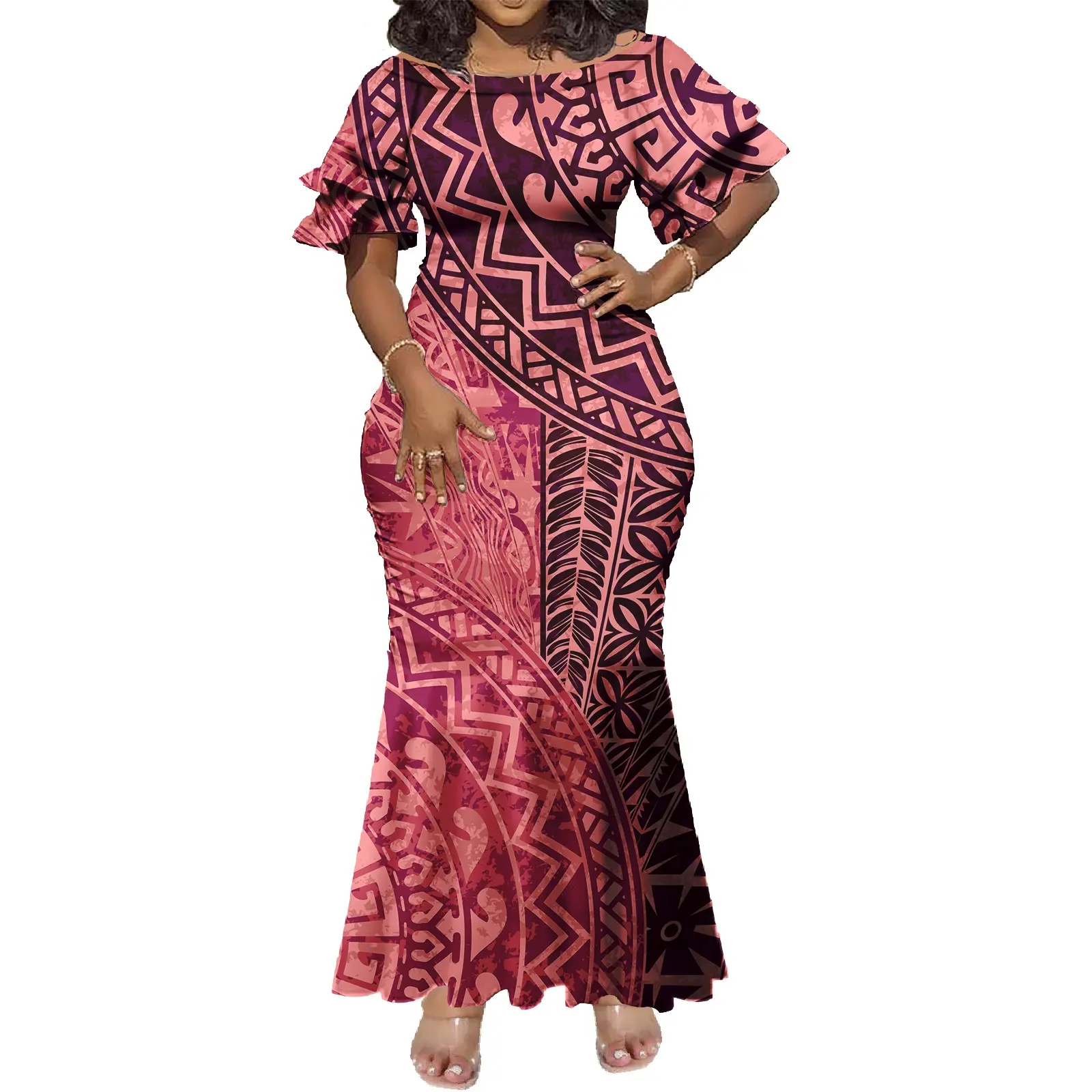 Robes pour femmes de grande taille robe hawaïenne à la mode robe samoane vêtements de style insulaire robe longue de soirée élégante