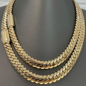 Handcrafted 12mm <strong>Solid</strong> <strong>Silver</strong> Cuban Chain <strong>Necklace</strong> Plain 925 Sterling <strong>Silver</strong> Men's Jewelry Moissanite Stylish Gold Plated Chain - Product Image 3