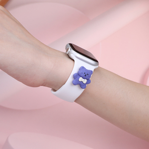 Correas de reloj de silicona personalizadas con decoración de muñeca 3D correa de reloj de pulsera de repuesto para <span class=keywords><strong>Apple</strong></span> <span class=keywords><strong>Watch</strong></span> Se 44mm 40mm brazalete de goma - Product Image 5