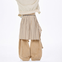 Pantalon ample beige personnalisé à volants pour hommes, streetwear élégant, denim, jeans pour hommes